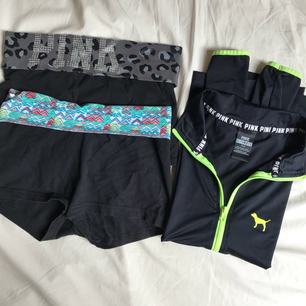 Bundle VS PINK half zip and shorts